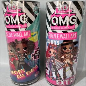 LOL Surprise O.M.G Puzzle WALL ART Glaze To Glue Together 49 Piece-Lot Of 2